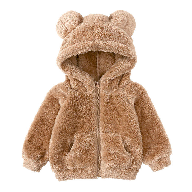 Cartoon Bear Fleece Kids Coat