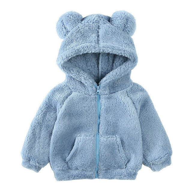 Cartoon Bear Fleece Kids Coat