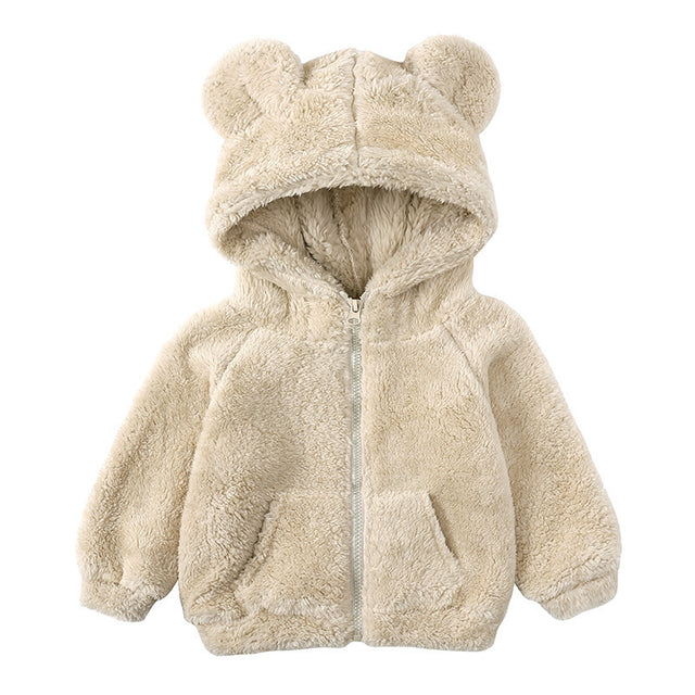 Cartoon Bear Fleece Kids Coat