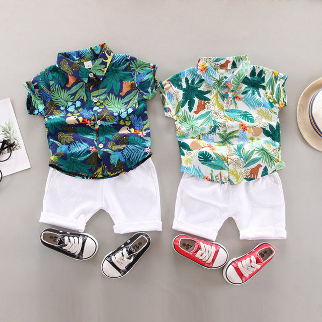 Boys Summer Shirt Shorts Suit