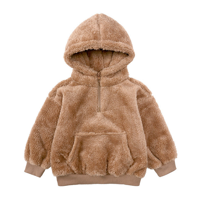 Cartoon Bear Fleece Kids Coat