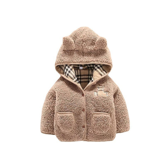 Coat  Plaid Bear Cotton-Padded Jacket