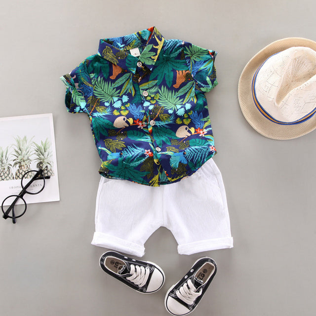 Boys Summer Shirt Shorts Suit