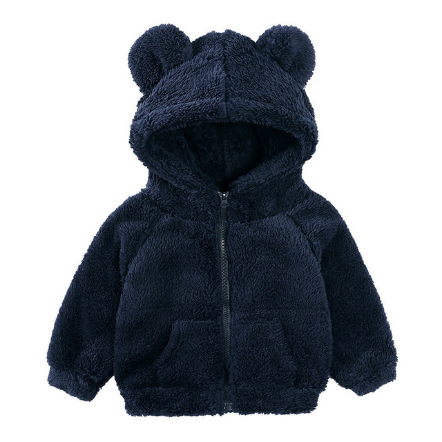 Cartoon Bear Fleece Kids Coat