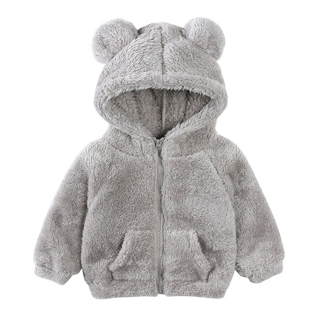 Cartoon Bear Fleece Kids Coat