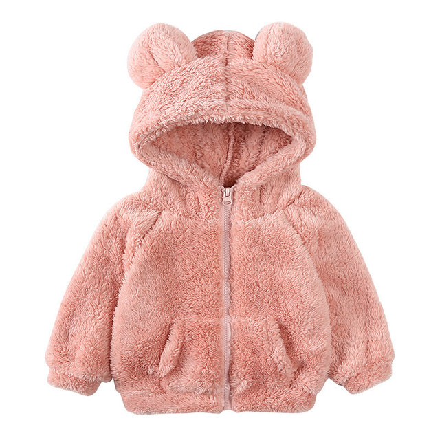 Cartoon Bear Fleece Kids Coat