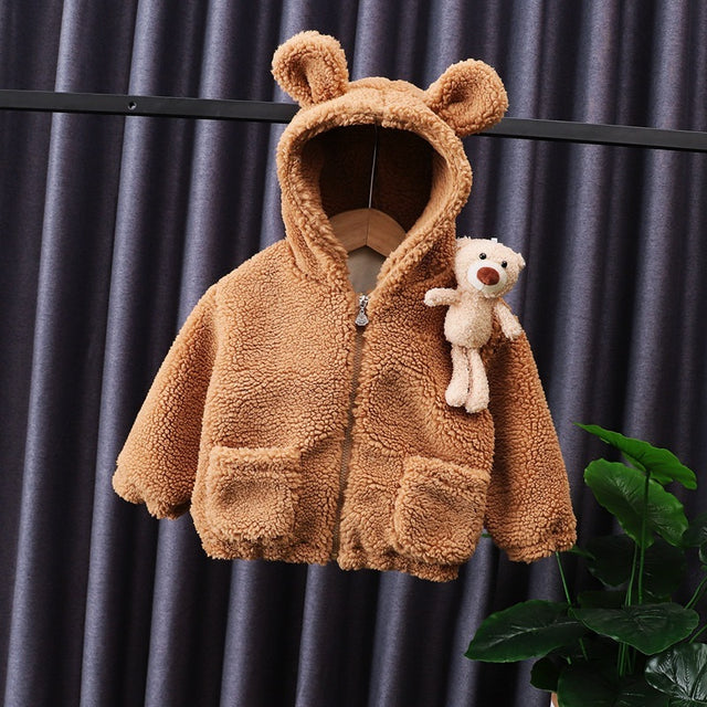 Coat  Plaid Bear Cotton-Padded Jacket